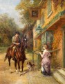 El cartero del pueblo Heywood Hardy montando a caballo